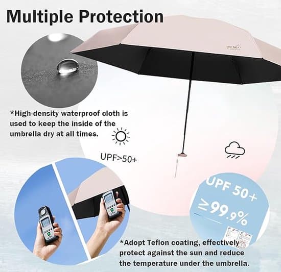 UPF 50+ Kompakt Mini Reseparaply - Lättvikt - UV-säkert