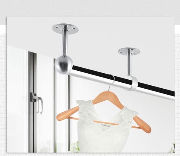 Justerbart takfäste för gardinstång, 2-pack, 2,5 cm, nickelfärgat.