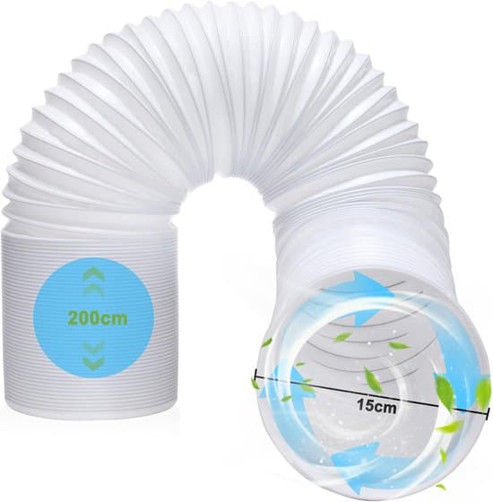 Bærbar aircondition udtrækkelig afløbsslange - 2 meter PP-materiale - 15 cm diameter