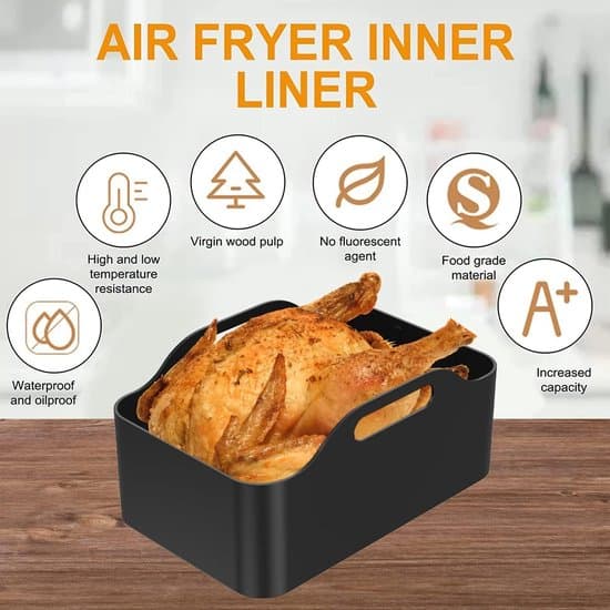 100-pack Air Fryer Silikonbricka Pergamentfoder - 20x15 cm