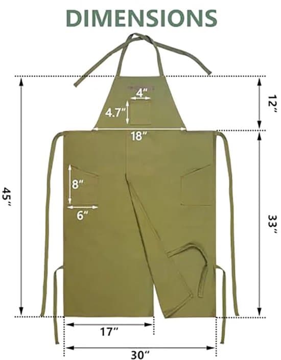Jordflyttningsförkläde – Justerbart – Grönt – Polyester