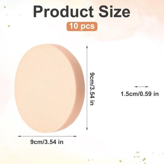 10-pak 9 cm runde flade makeupfoundation- og rensesvampe, forklæde