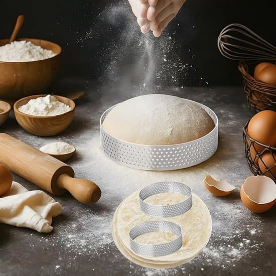8-dele 8 cm perforeret dessert- og tærteringesæt i rustfrit stål