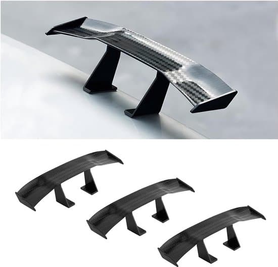 Mini Universal Bilspoiler Kit - Tre-Delt Sæt - Kulfiberkonstruktion - Sort