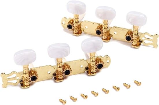Gitarrstämmare - Stämskruvar för Klassisk Gitarr - 2-pack - Pärlemorvit - Stämskruvar - Lämplig för Klassiska Gitarrer
