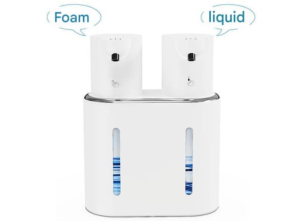 Dobbelt-hoved sæbedispenser, automatisk sensor sæbedispenser, dobbelt-hoved skum/gel sæbedispenser