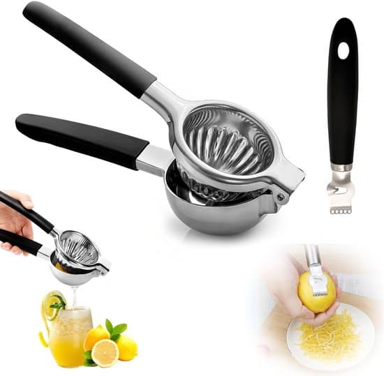 Manuel saftpresser til citron og lime i rustfrit stål med zester - Ergonomisk
