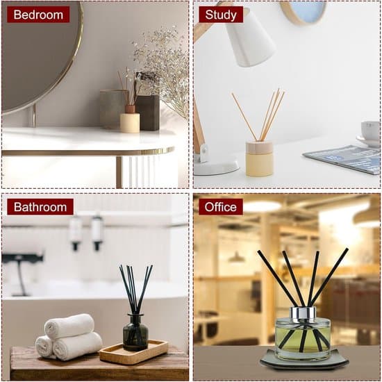 Tom glasdiffusorflaska, dofttillbehör, påfyllningsbar, aromaterapi, behållare, vassdiffusor, DIY, hem, badrum, 4 delar, kapacitet 150 ml