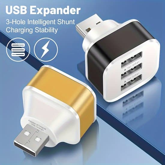 Ny 2.0 HUB-förlängare, 3-portars USB-splitter, USB-hubb