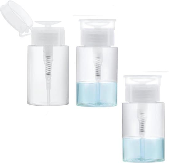 Kit - Pressdispenser - Påfyllningsbar kosmetisk push-pull dispenser - PP alkoholdispenser - Enknapps pressflaska med lock (150 ml)