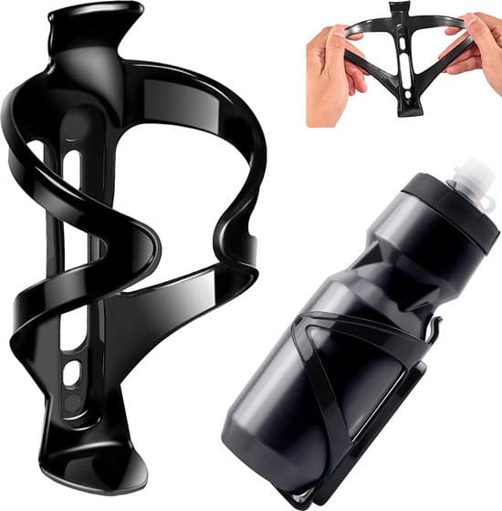 Universal cykelflaskeholder - Robust og fleksibel konstruktion - Sort