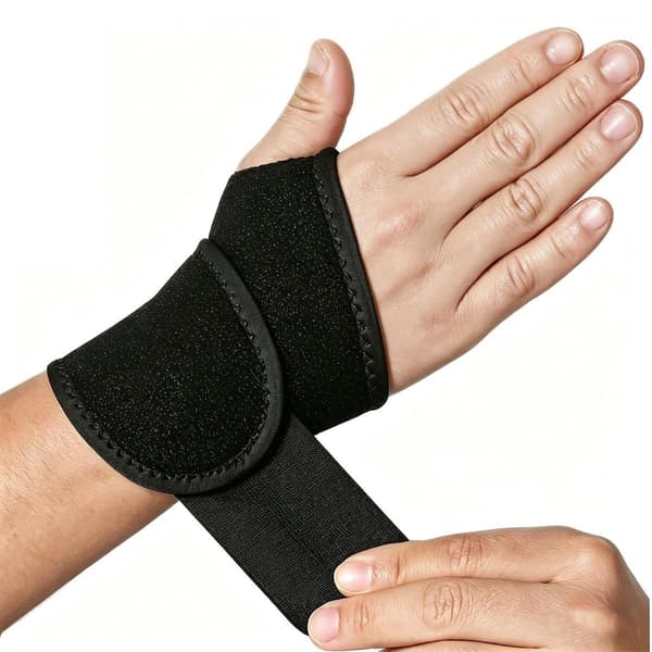 Handledsstöd (2-pack) - Handledskompression, justerbart handledsband, lämpligt för att lindra ledtryck (svart)