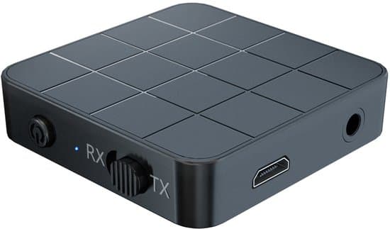 Bluetooth 5.0 Audio Transmitter/Receiver, 2-i-1 Bærbar 3,5 mm Trådløs Adapter til Computere/Telefoner/CD-afspillere