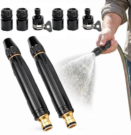 2-pack Högtrycks 3-läges Justerbar Mässing Trädgårdsslang Sprutpistol Kit