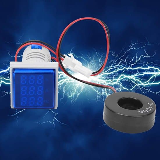 Digital Voltmeter - Strømmåler - Elektriske Målinger - Multifunktionel Skærm - AC 60-500V - Blå