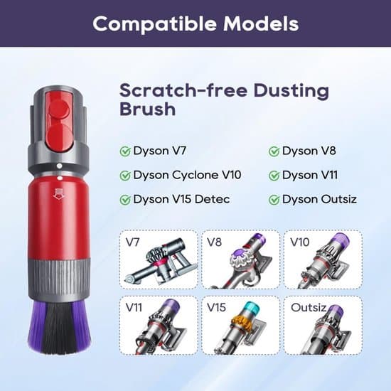 Repfri sidoborste - Lämplig för Dyson V7-V15 Gen5 (ej för Slim Series)