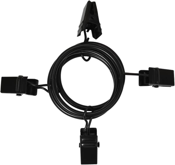 Gardinringe med clips - 40 stk. - Sort - Rustbestandig