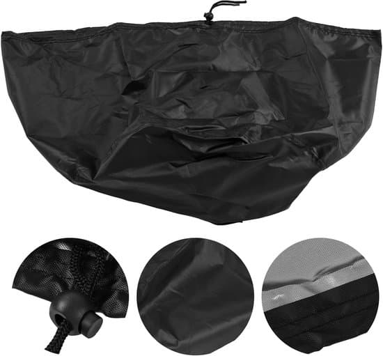 122x46cm Vandtæt og UV-resistent rundt grillovertræk - Sort