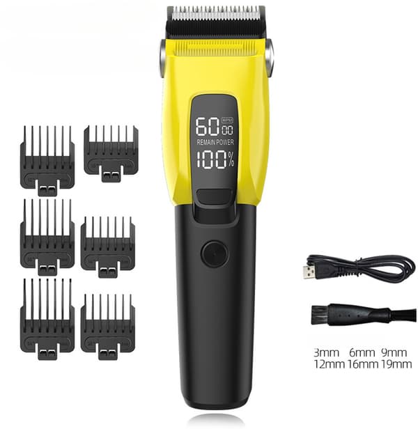 Professionel hårklipper - USB genopladelig - Sort/Gul