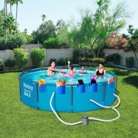 - Pool Drinkholder Sæt - 4-delt Sæt - Holdbart Plastmateriale - Kopholder til Poolkanter - Pooltilbehør - Inden for Rækkevidde