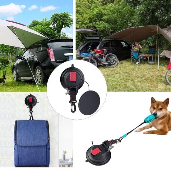 Sæt med 2 store sugekopankre med stropper til camping og telte
