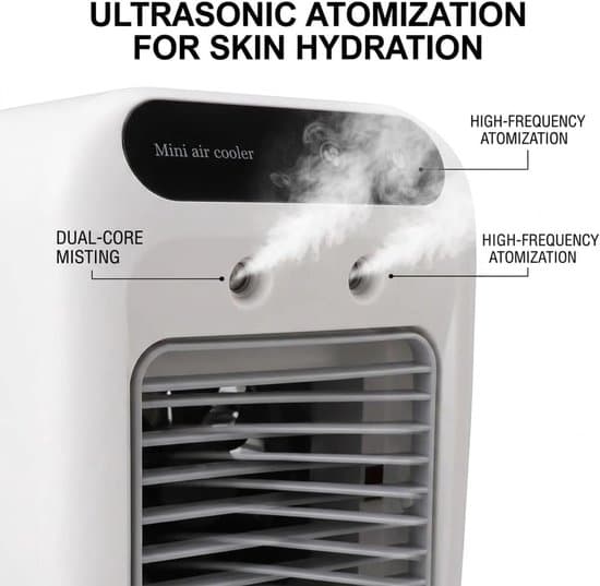 Bærbar Mini Aircondition, vandkølet fordampningskøler, 500 ml