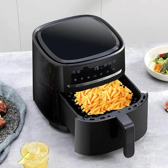 Airfryer silikonmatta - 2-pack - 21.5 cm - Svart