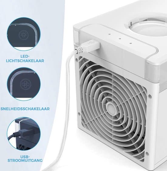 Mini luftkølere - Bærbare luftkølere - Luftfugtere - Airconditionkølere - Bordventilatorer
