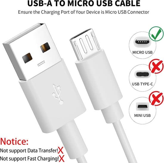 10-meters Micro-USB laddningskabel för Xiaomi 360° Panoramasäkerhetskameror
