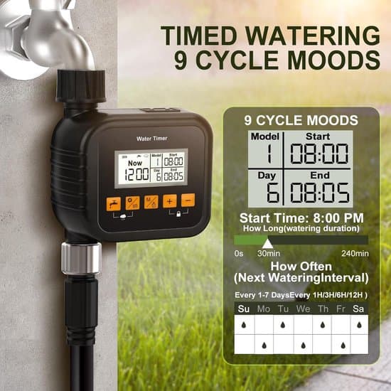Vattenspridartimer - Slangtimer för trädgårdsbevattning med regnsensor