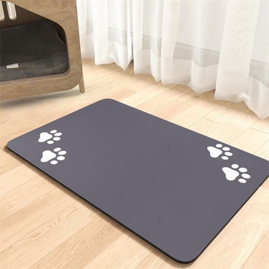 Kæledyrsfodermåtte Hund Kat Spisemåtte - Størrelse XXL - 50*80 cm - Fodermåtte til katte og hunde - Kiselgur måtte - Hurtigtørrende måtte - Spildsikker måtte