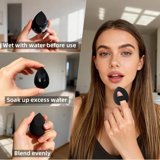 14-delt genanvendelig sort makeupsvamp og minimixer sæt til foundation