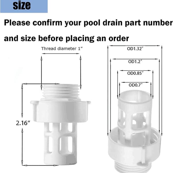 Reservedele til Intex 10184 slangeafløbspropforbindere og Intex runde pool-/havelangesafløbspropper - 2-pak