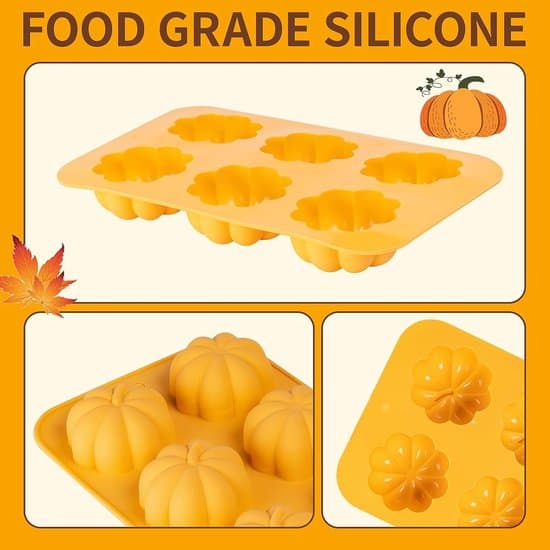 Pumpa Silikon Choklad- & Tvålform - 6-Håls 3D Höst Tacksägelse Bakform - 2-Pack