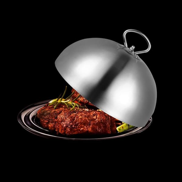 26 cm stänksäkert lock i rostfritt stål, induktionshällar, biff, teppanyaki, andra matlagningsmetoder, Ger jämnt stänkskydd för hemköket