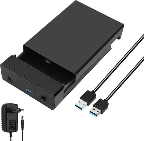 Eksternt harddisk-kabinet 2,5/3,5\" SSD/HDD, 5 Gbps/s SATA til USB 3.0-adapter.