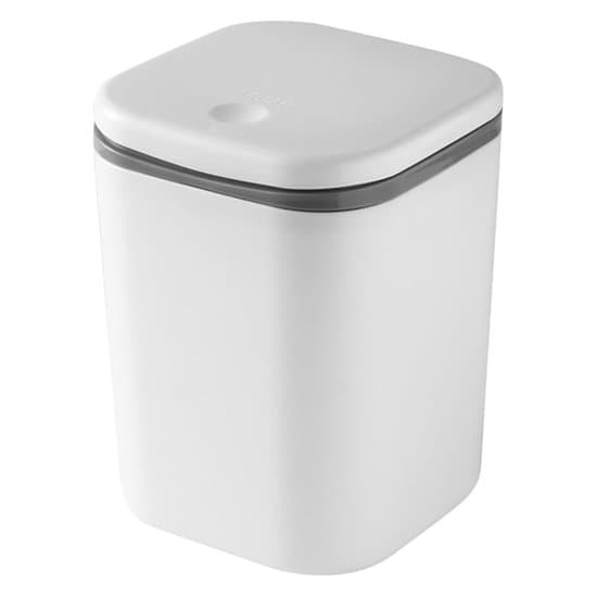 Mini papperskorg med tryckknappslock - 1 liter - Vit