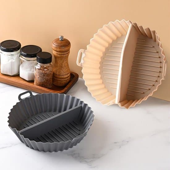 To-delt silikone bageunderlag – velegnet til ovn og airfryer – sort