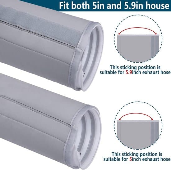 Universal luftkonditioneringsslangskydd 150 cm för avgasslangar under 15 cm grå