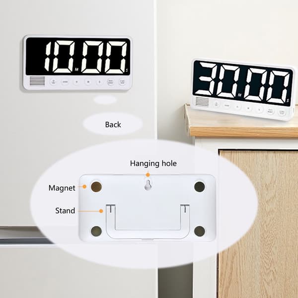 Digital timer, madlavningstimer, stopur, LED display timer, op/ned tæller, lærer/klasselokale/køkken timer