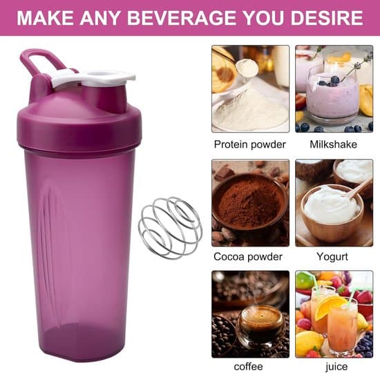 Proteinpulvershaker, 600 ml med vispboll, läckagesäker, 2-pack