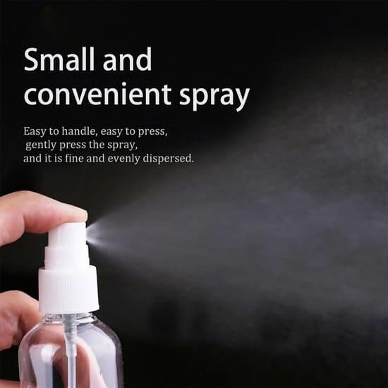 20 ml:n suihkepullo, minisuihkepullo, tyhjä suihkepullo, läpinäkyvä muovi, suihkepullo,