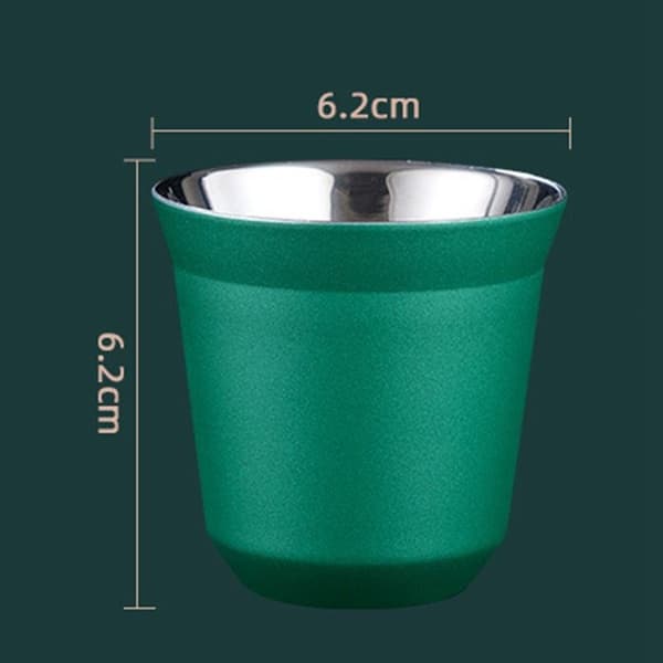 80 ml dobbeltvægget rustfri stålkop, velegnet til kapselformede kaffekopper - sort