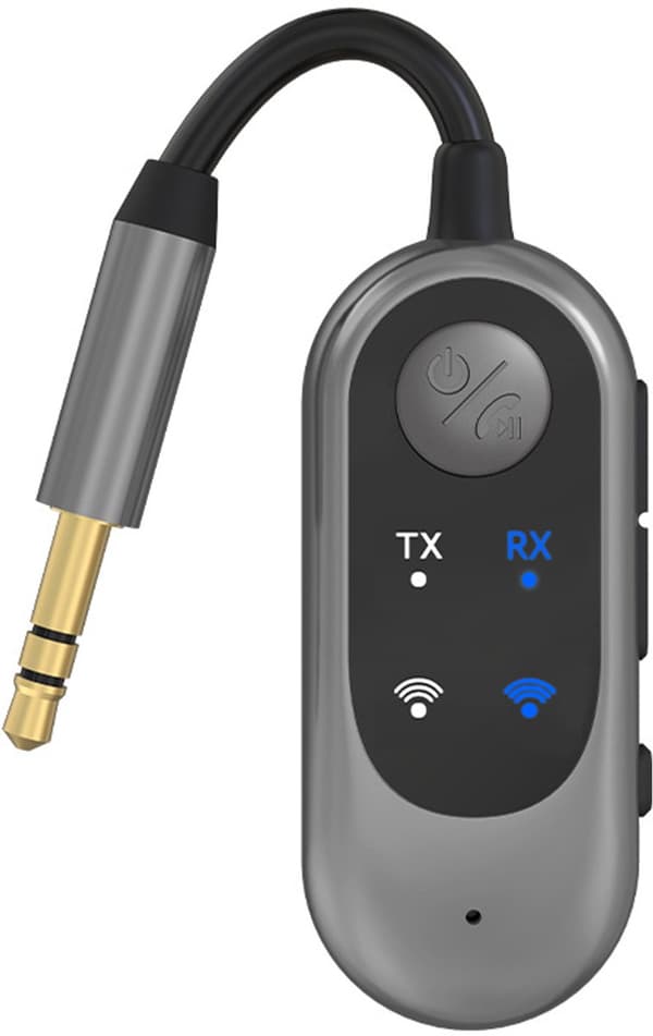 2-i-1 Bluetooth 5.3 Transceiver - Trådløs lydadapter - Grå
