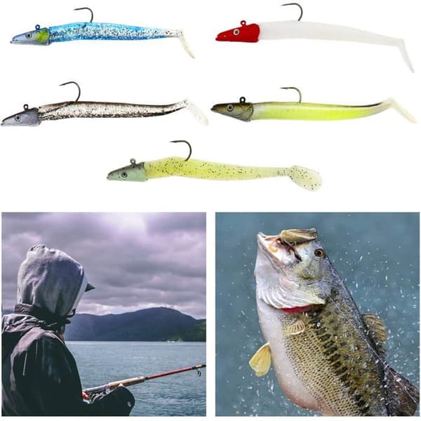 Fiskemadding, 5 plastikmaddingsæt, 10 cm
