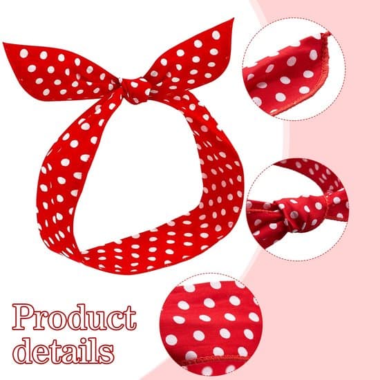 - Retro pannband - 2 delar - prickiga pannband