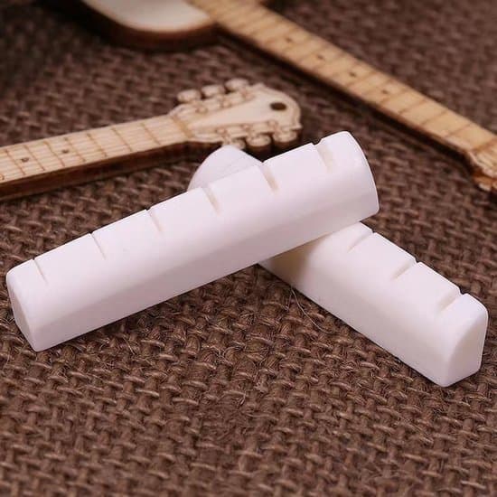 Gitarrstallben och sadel - 4-delars 43 mm oblekt benset för 6-strängad