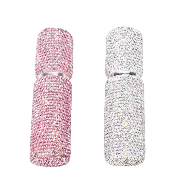 2 x 10 ml påfyllningsbara parfymsprayflaskor, resestorlek, med strass