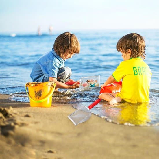 2-pack röda långskaftade strandspadar för sand- och snäckinsamling