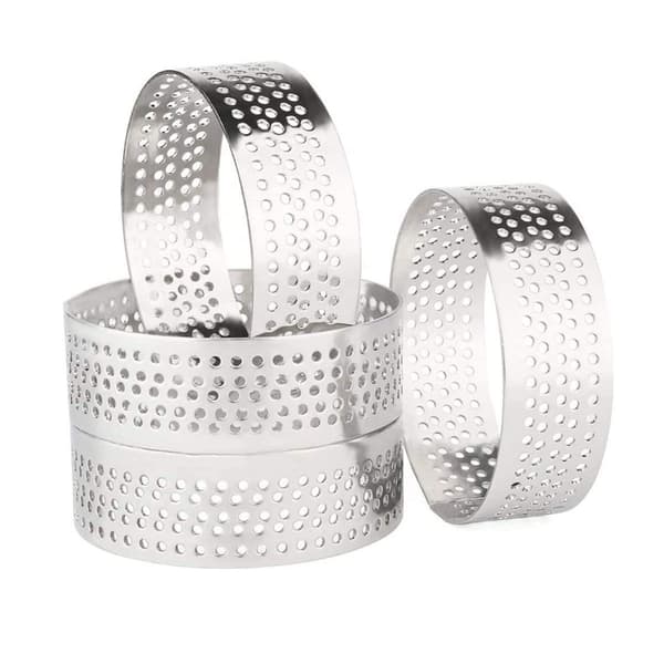 6-pak 8 cm rustfrit stål mousse kageform ring bage muffins cookie bakke